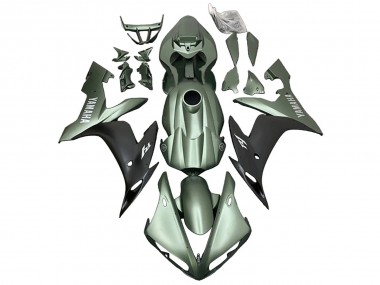 Custom 2004-2006 Yamaha YZF R1 Motorcycle Fairings - Matte Green Matte Black UK