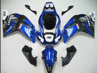 Custom 1998-2002 Yamaha YZF 600 R6 Motorcycle Fairings - Blue White Matte Black UK