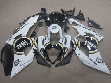 Custom 2005-2006 Suzuki GSXR 1000 Motorcycle Fairings - White Black Lucky Strike Motul UK