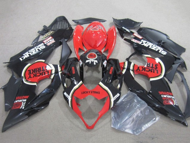 2005-2006 Suzuki GSXR 1000 Motorcycle Fairings - Black Red Lucky Strike Motul UK