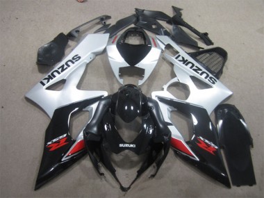 Custom 2005-2006 Suzuki GSXR 1000 Motorcycle Fairing - Glossy Black Silver Red UK