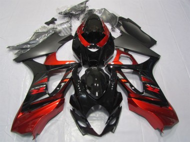 Custom 2007-2008 Suzuki GSXR 1000 Motorcycle Fairing Kits - Red Glossy Black UK
