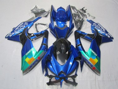 Custom 2007-2008 Suzuki GSXR 1000 Motorcycle Fairings - Blue Green Black JOMO UK