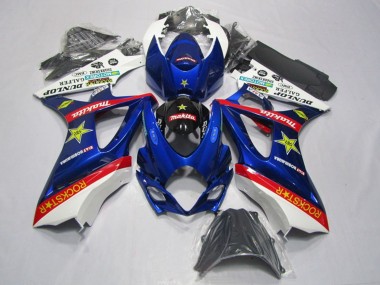 Custom 2007-2008 Suzuki GSXR 1000 Motorcycle Fairing Kits - White Blue Red Black Rockstar UK
