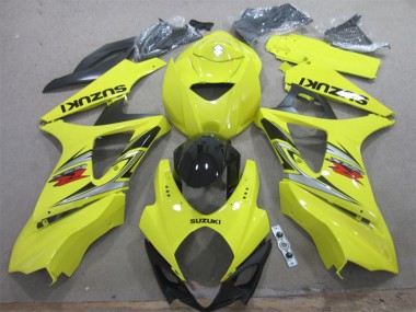Custom 2007-2008 Suzuki GSXR 1000 Motorcycle Fairing - Yellow Silver Black UK