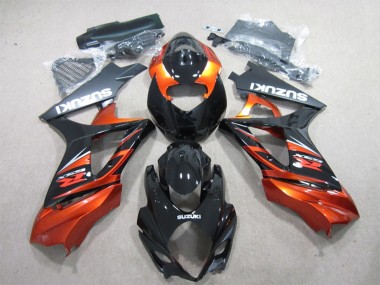 Custom 2007-2008 Suzuki GSXR 1000 Motorcycle Fairing - Glossy Black Orange UK
