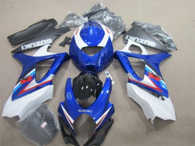 Custom 2007-2008 Suzuki GSXR 1000 Motorcycle Fairings - White Blue Red UK