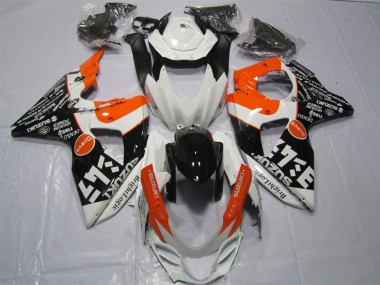 Custom 2009-2016 Suzuki GSXR 1000 Motorcycle Fairings - White Orange Black Bright Logic UK