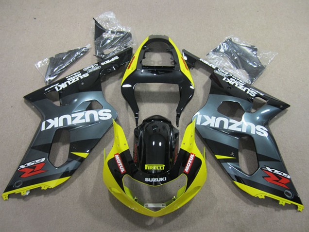 2001-2003 Suzuki GSXR 600 Motorcycle Fairings - Black Yellow Motul UK