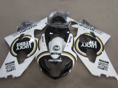 Custom 2004-2005 Suzuki GSXR 600 Motorcycle Fairings - White Black Lucky Strike Motul UK