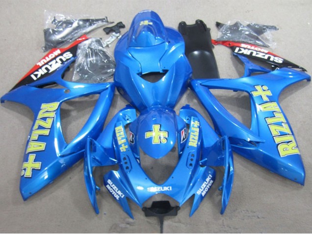 2006-2007 Suzuki GSXR 600 Motorcycle Fairings - Blue Gold Red Rizla UK