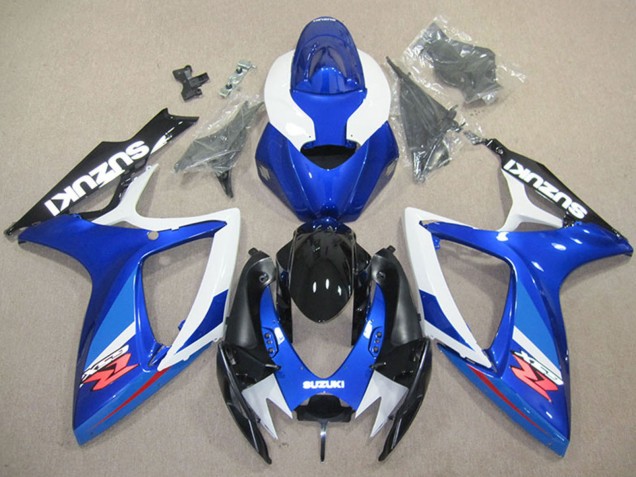 2006-2007 Suzuki GSXR 600 Motorcycle Fairing - White Blue Glossy Black Red UK