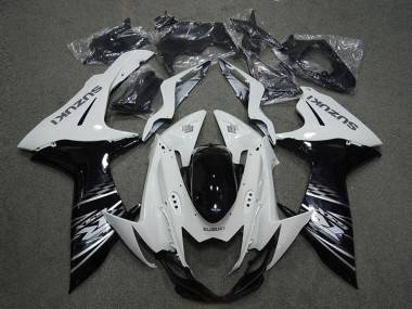 Custom 2011-2024 Suzuki GSXR 600 Motorcycle Fairings - White Glossy Black UK