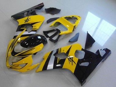 Custom 2004-2005 Suzuki GSXR 750 Abs Motorcycle Fairings - Yellow Silver Black UK