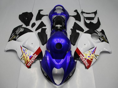 Custom 1996-2007 Suzuki GSXR 1300 Hayabusa Motorcycle Fairing - Blue White UK