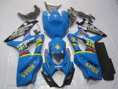 Custom 2007-2008 Suzuki GSXR 1000 Bike Fairings - Blue Gold Black Rizla UK