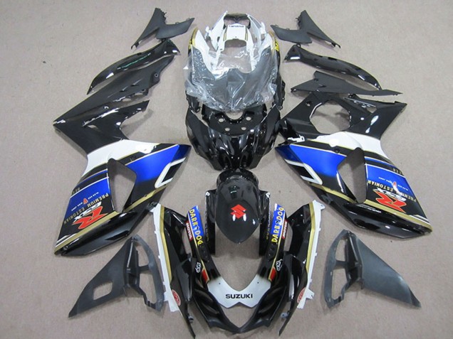 2009-2016 Suzuki GSXR 1000 Motorcycle Fairings - White Blue Black Dark Dog UK