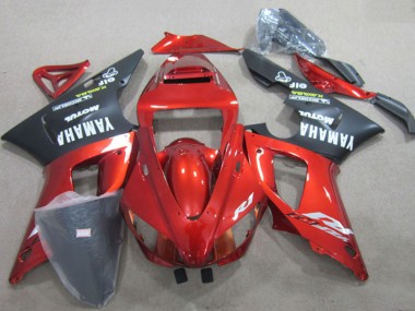 Custom 1998-1999 Yamaha YZF R1 Motorcycle Fairings - Red Black White Decal UK