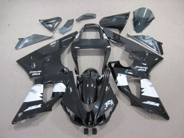 1998-1999 Yamaha YZF R1 Motorcycle Fairings - Glossy Black White UK