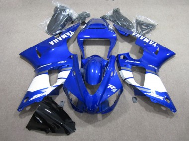 Custom 1998-1999 Yamaha YZF R1 Motorcycle Fairings - Blue White with Decal UK