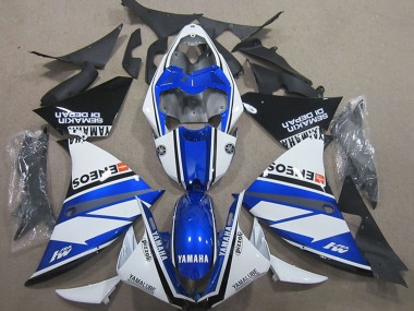 Custom 2000-2001 Yamaha YZF R1 Motorcycle Fairings - White Blue Black ENEOS UK