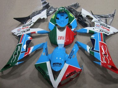 Custom 2004-2006 Yamaha YZF R1 Motorcycle Fairings - White Blue Red Green White Fiat Motul UK