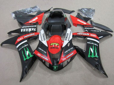 Custom 2004-2006 Yamaha YZF R1 Motorcycle Fairings - Red White Glossy Black Green Motul Monster UK