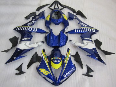 Custom 2004-2006 Yamaha YZF R1 Motorcycle Fairings - Blue Yellow White Go 46 UK