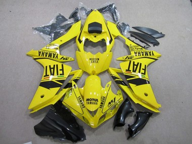 Custom 2007-2008 Yamaha YZF R1 Motorcycle Fairings - Yellow Black Motul Fiat UK