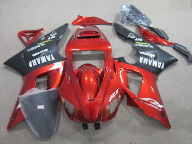 Custom 2009-2011 Yamaha YZF R1 Motorcycle Fairing - Red Matte Black UK