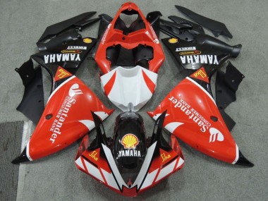 Custom 2009-2011 Yamaha YZF R1 Motorcycle Fairings - Red White Black Santander Red UK