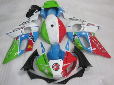 Custom 1998-2002 Yamaha YZF R6 Motorcycle Fairings - White Blue Green Red Fiat Kastinee UK