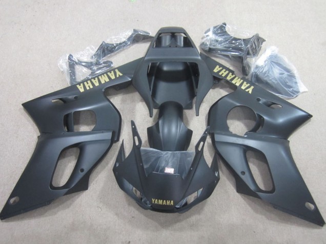 1998-2002 Yamaha YZF R6 Motorcycle Fairings - Matte Black Yellow Decal UK