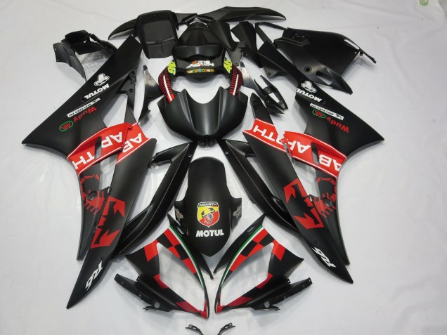 Abarth Matte Black 2006-2007 R6 Motorcycle Fairings Abarth Matte Black 2006-2007 R6 Motorcycle Fairings