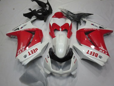 Beet Red and White 2008-2012 Ninja 250 Motorcycle Fairings