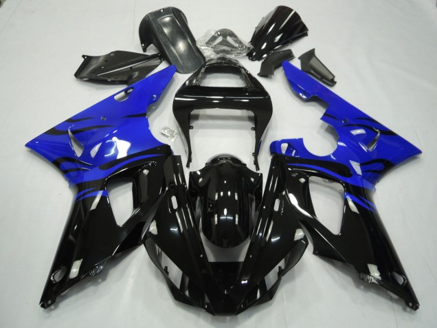 Black Flame & Blue 2000-2001 R1 Motorcycle Fairings Black Flame & Blue 2000-2001 R1 Motorcycle Fairings