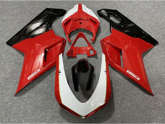 Black Red White 2007-2014 Ducati 848 1098 1198 Motorcycle Fairings Black Red White 2007-2014 Ducati 848 1098 1198 Motorcycle Fairings