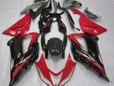 Black and Red 2013-2018 ZX6R Motorcycle Fairings