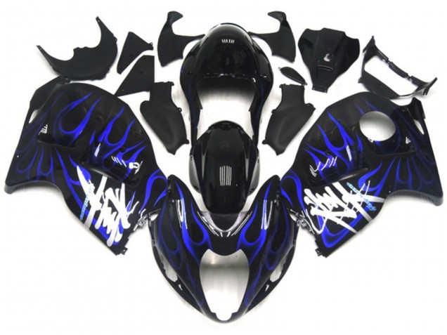 Black with Deep Blue Flame 1997-2007 GSXR 1300 Hayabusa Motorcycle Fairings Black with Deep Blue Flame 1997-2007 GSXR 1300 Hayabusa Motorcycle Fairings