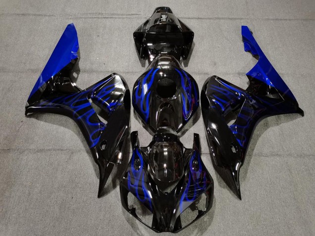 Gloss Black Blue Flame 2006-2007 CBR1000RR Motorcycle Fairings Gloss Black Blue Flame 2006-2007 CBR1000RR Motorcycle Fairings