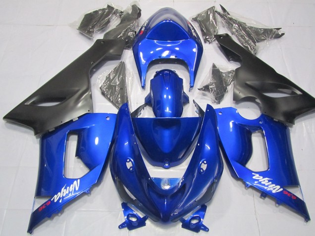 Blue and Black 2005-2006 ZX6R Motorcycle Fairings Blue and Black 2005-2006 ZX6R Motorcycle Fairings
