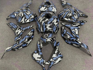 Blue and Silver Camo 2009-2012 CBR600RR Motorcycle Fairings