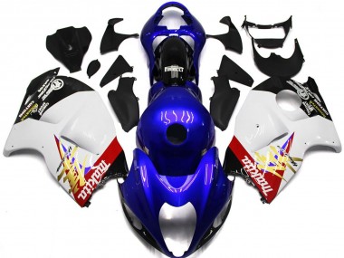 Blue and White Custom Logo 1997-2007 GSXR 1300 Hayabusa Motorcycle Fairings