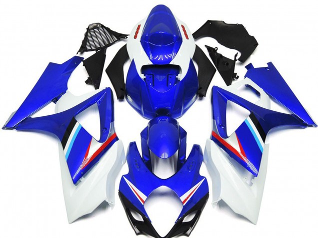 Blue and White Gloss 2007-2008 GSXR 1000 Motorcycle Fairings Blue and White Gloss 2007-2008 GSXR 1000 Motorcycle Fairings