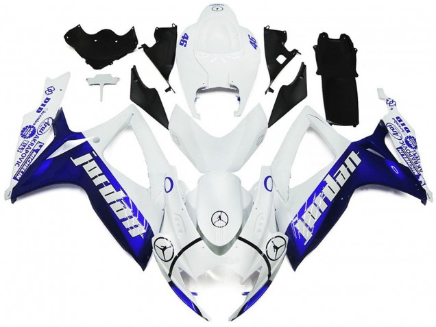 Blue and White Jordan Gloss Style 2006-2007 GSXR 600-750 Motorcycle Fairings Blue and White Jordan Gloss Style 2006-2007 GSXR 600-750 Motorcycle Fairings