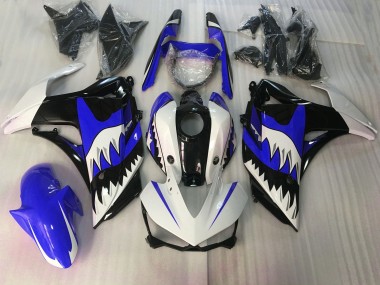 Blue and White Shark 2015-2018 R3 Motorcycle Fairings