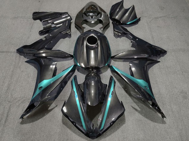 Carbon Fiber Style w Light Blue 2004-2006 R1 Motorcycle Fairings Carbon Fiber Style w Light Blue 2004-2006 R1 Motorcycle Fairings