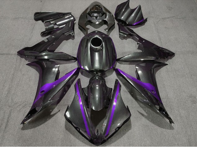 Carbon Fiber Style w Purple 2004-2006 R1 Motorcycle Fairings Carbon Fiber Style w Purple 2004-2006 R1 Motorcycle Fairings