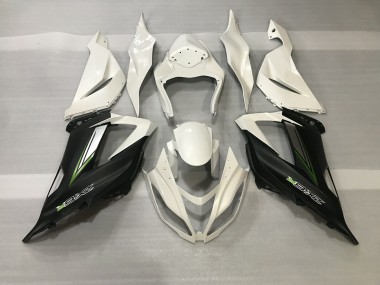Crystal White & Satin Black 2013-2018 ZX6R Motorcycle Fairings