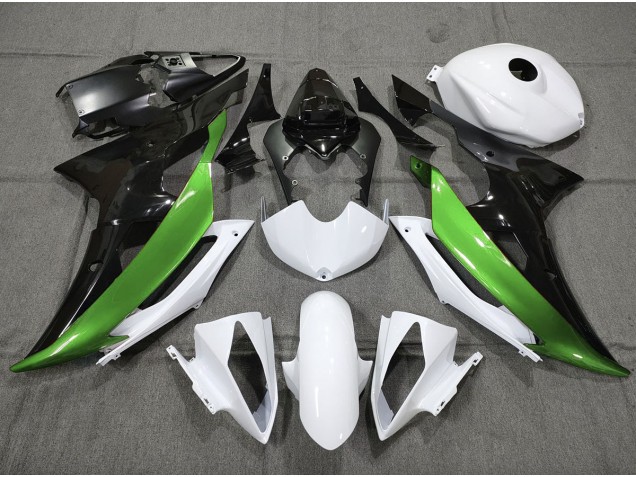 Custom Green Black and White 2008-2016 R6 Motorcycle Fairings Custom Green Black and White 2008-2016 R6 Motorcycle Fairings